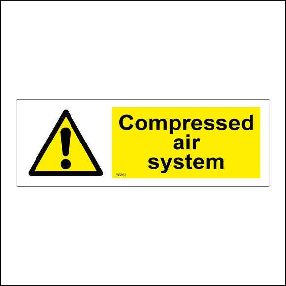 WS933 Compressed Air System Sign with Exclamation Mark