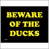 HU153 Beware Of The Ducks Sign