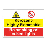 MU307 Kerosene Highly Flammable No Smoking Naked Lights
