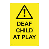 WT234 Deaf Child At Play School Park Noise Sound Caution Hearing