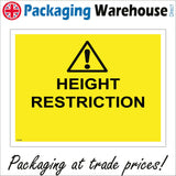 WS980 Height Restriction Sign with Triangle Exclamation Mark