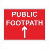 TR485 Public Footpath Straight On Up Arrow