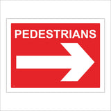 TR354 Pedestrians Right Arrow Sign with Right Arrow