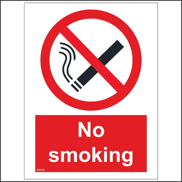 NS034 No Smoking Sign with Cigarette