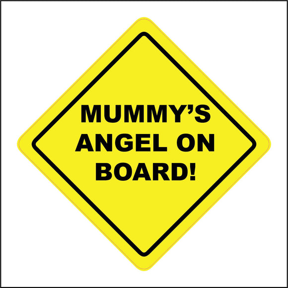 HU357 Mummys Angel On Board Mummy's Car Yellow Distance