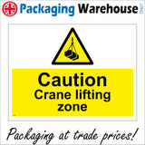 WS884 Caution Crane Lifting Zone Sign with Triangle Hook Box