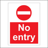 PR128 No Entry Sign with No Entry Logo