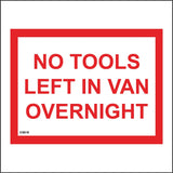 CS616 No Tools Left In Van Overnight