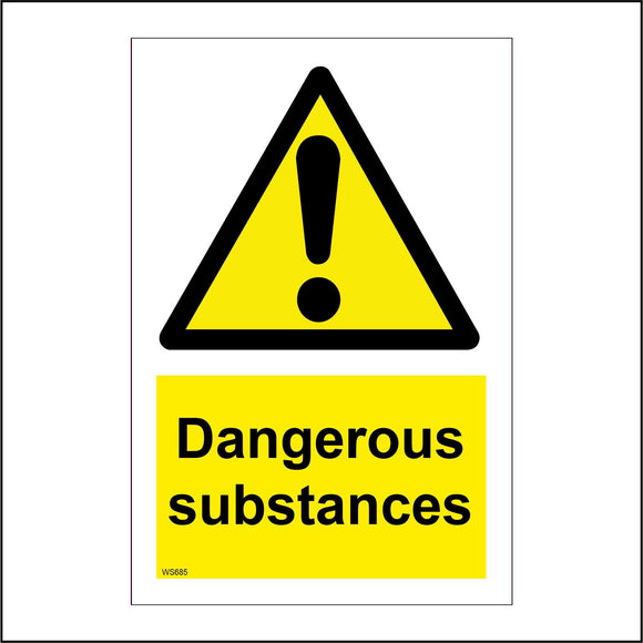 WS685 Dangerous Substances Sign with Triangle Exclamation Mark