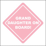 HU369 Grand Daughter On Board Granddaughter Pink Love Fun Safety