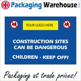 CS487 Construction Sites Dangerous Keep Children Off Out Your Logo Name