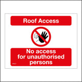 PR427 No Roof Access For Unauthorised Persons Fragile Unsafe