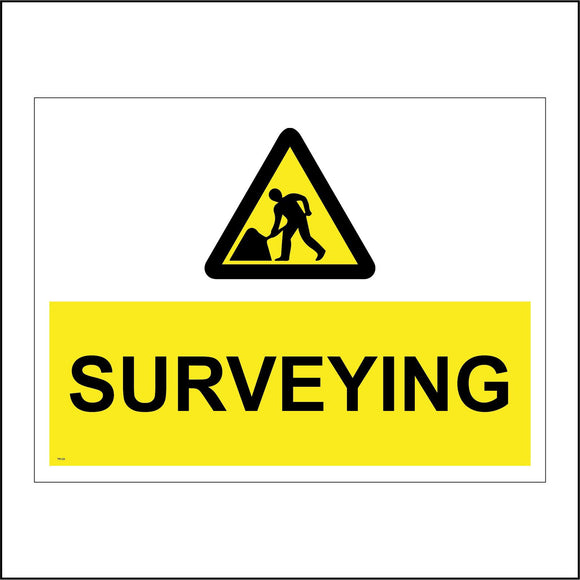 TR129 Surveying Sign with Triangle Working Person
