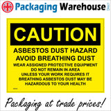 WS401 Caution Asbestos Dust Hazard Sign