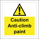 WS326 Caution Anti-Climb Paint Sign with Triangle Exclamation Mark