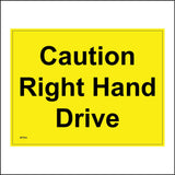 WT054 Caution Right Hand Drive Sign
