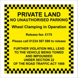 SE156 Private Land No Unauthorised Parking