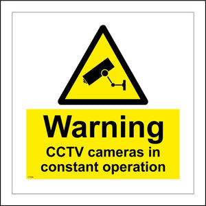 Cttv Camera Warning Warning Cctv Cameras In Constant Operation Sign with Camera Triangle ...