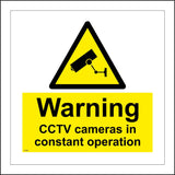 CT036 Warning Cctv Cameras In Constant Operation Sign with Camera Triangle