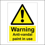 WS624 Warning Anti-Vandal Paint In Use Sign with Triangle Exclamation Mark