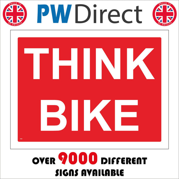 TR388 Think Bike Car Van Lorry Vehicle Sticker Sign
