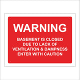 WT265 Warning Basement Is Closed Enter With Caution
