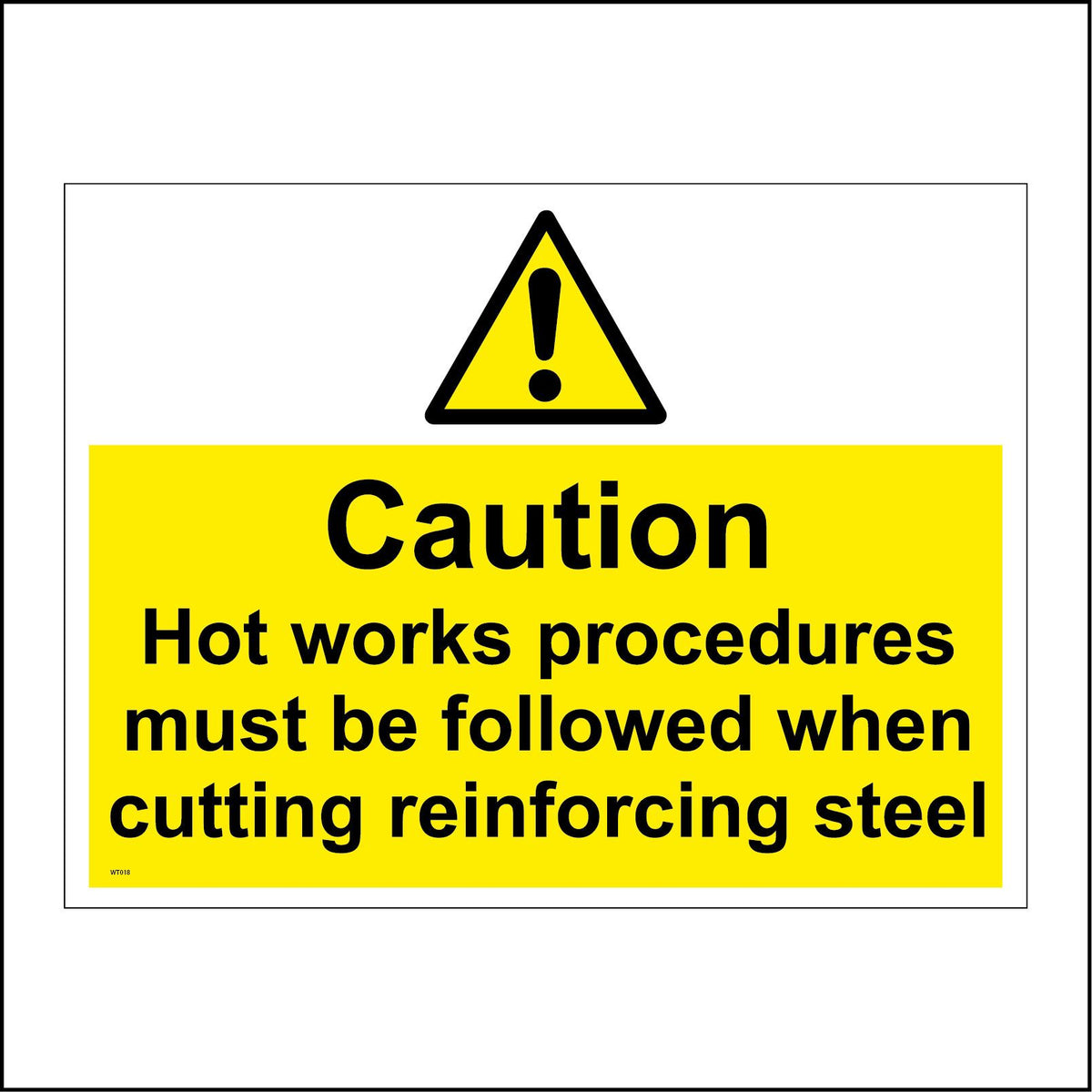 Caution Hot Works Procedures Must Be Followed When Cutting Reinforcing ...