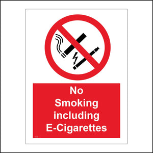 NS059 No Smoking Including E-Cigarettes Sign with Cigarette