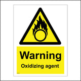 WS127 Warning Oxidizing Agent Sign with Triangle Fire Circle