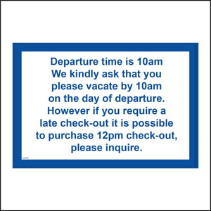 GE938 Departure Time Late Checkout Hotel Reception Holiday