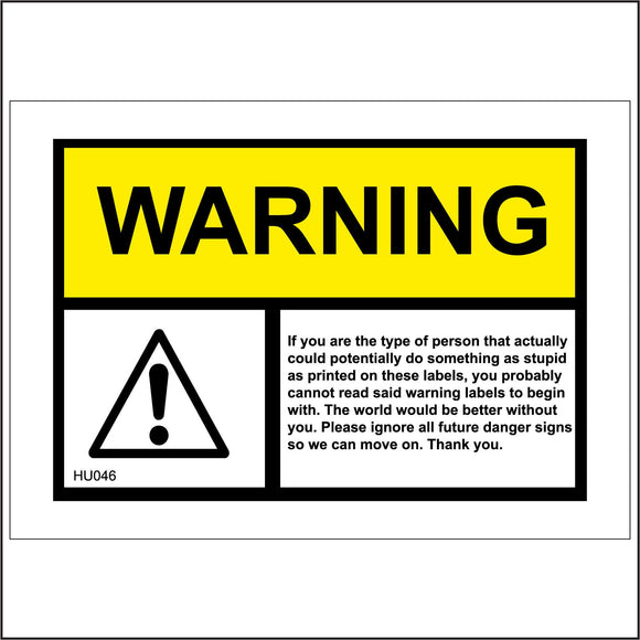 HU046 Warning Sign with Exclamation Mark Triangle
