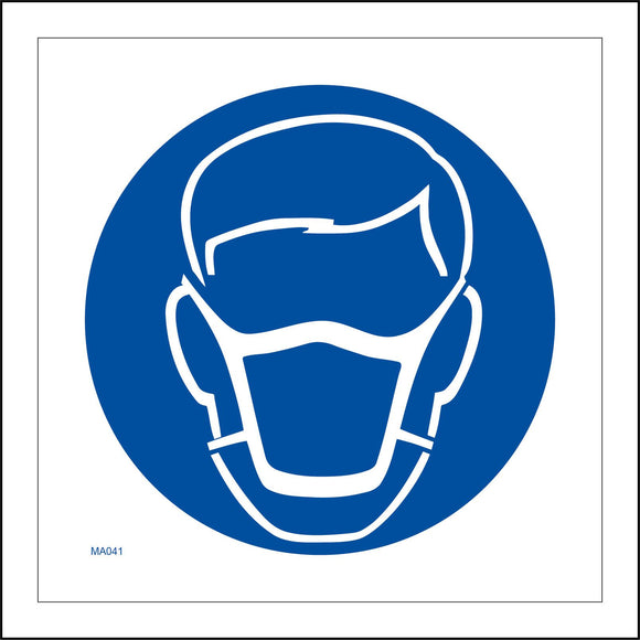 MA041 Masks Must Be Worn Sign with Face Mask