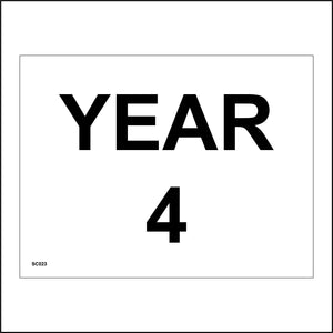 SC023 Year 4 Four Area Plaque Wall Door Black White
