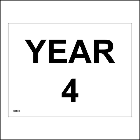 SC023 Year 4 Four Area Plaque Wall Door Black White