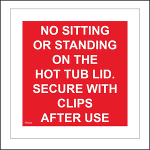 PR428 No Sitting Or Standing Hot Tub Lid Secure With Clips