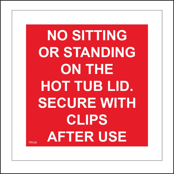 PR428 No Sitting Or Standing Hot Tub Lid Secure With Clips