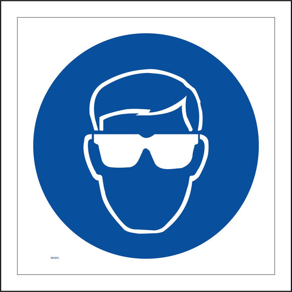 MA065 Eye Protection Sign with Face Glasses
