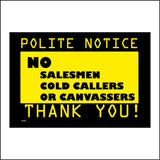 GE326 Polite Notice No Cold Callers Sign