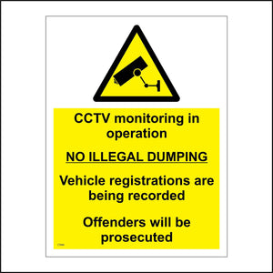 CT080 CCTV No Illegal Dumping Vehicle Registration Fly Tipping Waste