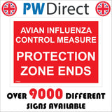 TR542 Avian Influenza Control Measure Protection Zone Ends