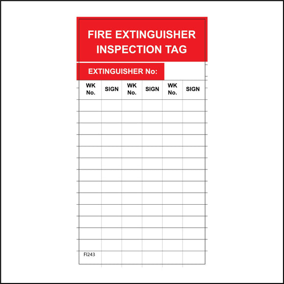 FI243 Fire Extinguisher Inspection Tag