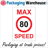 TR189 Max Speed 80 Sign with Circle