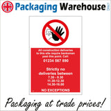 CS583 All Construction Deliveries To This Site Call Tele Details