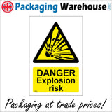 WS596 Danger Explosion Risk Sign with Triangle Explosion