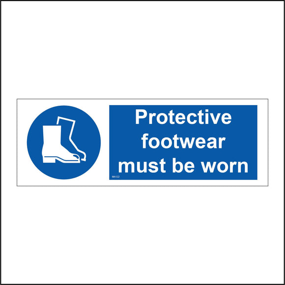 MA122 Protective Footwear Must Be Worn Sign with Boots