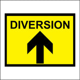 CS174 Diversion Ahead Sign with Arrow