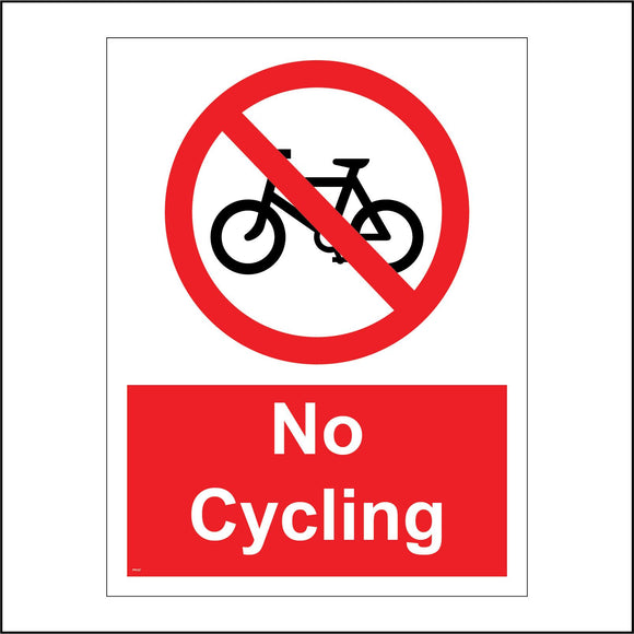 PR187 No Cycling Sign with Circle Bike Diagonal Line