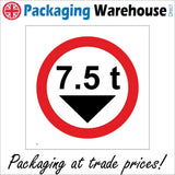 TR526 7.5 t Maximum Weight Ton Tonnes Weight Restrictions Seven