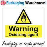 WS760 Warning Oxidizing Agent Sign with Triangle Circle Flames