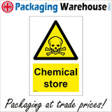 WS654 Chemical Store Sign with Triangle Skull & Crossbones